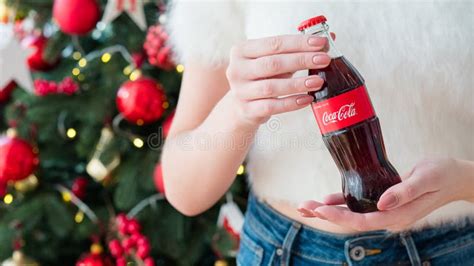 Coca Cola Glass Bottles Christmas Holidaya Editorial Stock Image ...