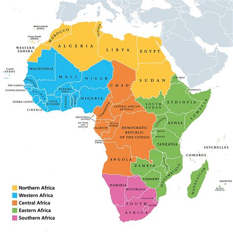 Regions Of Africa Labeled