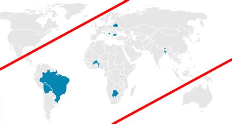 Countries that start with ''b'' are all in a straight line : r ...