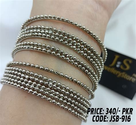 Beautiful Silver Bangles Set - J.S Jewellery Store PK