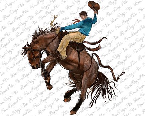 Bronco Rodeo Bucking Horse Cowboy Png Sublimation Design - Etsy