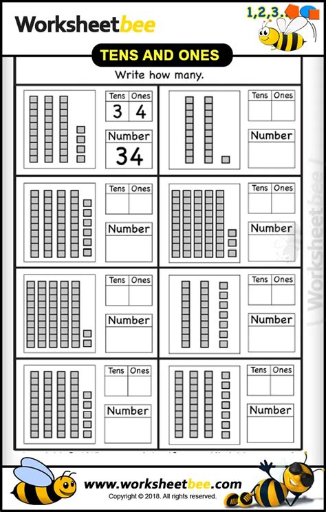 Tens and Ones Worksheet Printable - Worksheet Bee