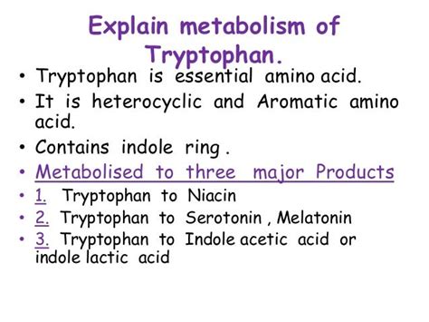 Metabolism of tryptophan