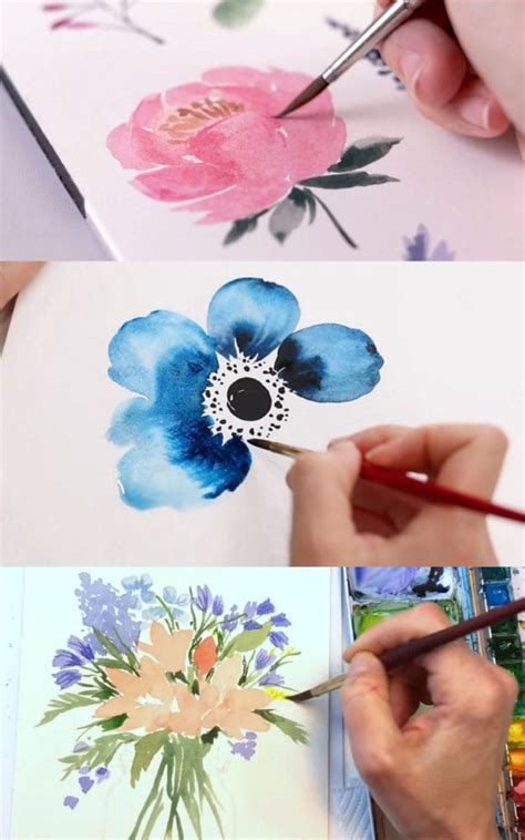 20+ Best Watercolor Flowers Tutorials & Videos - A Piece Of Rainbow