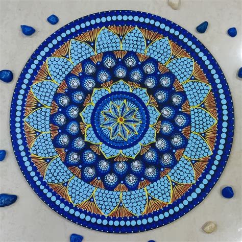 Wall Hanging - Mandala Art (12") - International Indian Folk Art Gallery