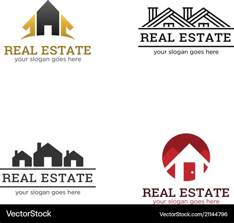 Real estate property agent housing logo Royalty Free Vector