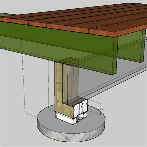 Deck too low for notched post and beam support? | Contractor Talk ...