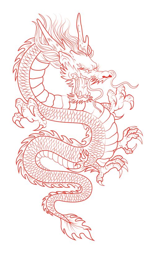 Red dragon ilustration – Artofit