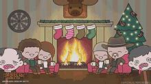 Christmas Fireplace GIF - Christmas Fireplace Gathering - Discover ...