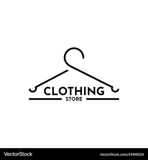 Clothing store logo design with hanger Royalty Free Vector