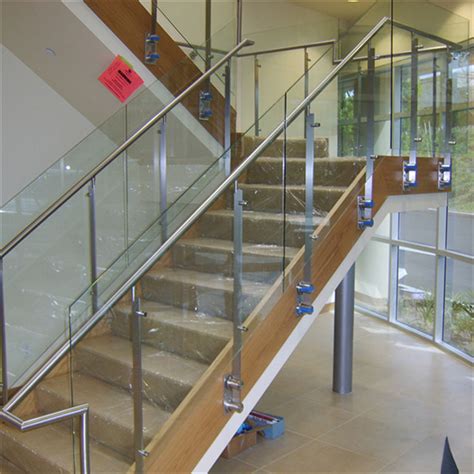 Interior glass stair stainless steel balustrade designs