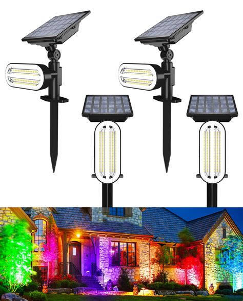 HAARAY Solar Spot Lights Outdoor, Multicolor Solar Spotlights Outdoor ...