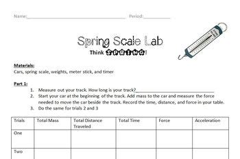 Spring Scale Lab by Ally Alexsonshk | Teachers Pay Teachers