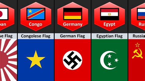 The Flags Of Major Countries In WWII Under Different