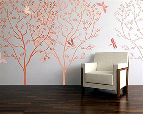 Large Stencil for Walls BLOSSOMING Tree by OliveLeafStencils