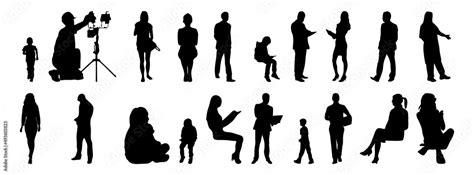 Vector silhouettes, Outline silhouettes of people, Contour drawing ...