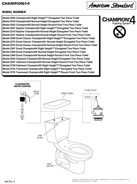 ToiletPro.com Parts Breakdown For American Standard 4266 Toilet