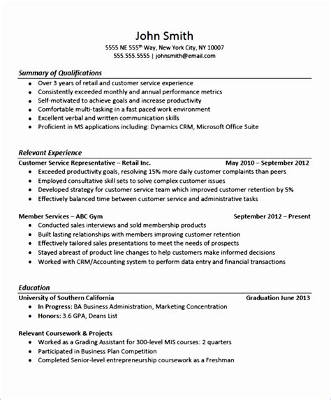 Excel Resume Template Free