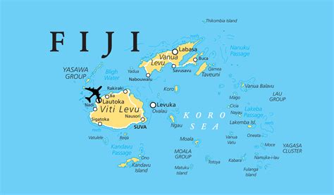 Large map of Fiji with cities | Fiji | Oceania | Mapsland | Maps of the ...