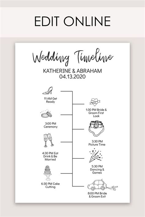 Wedding Day Timeline Free Template It Is Available As A Word Document ...