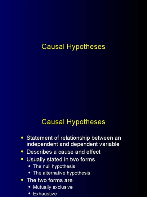 Causal Hypothesis | Hipótesis nula | Hipótesis