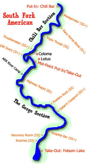 South Fork American River Map | American River Recreation