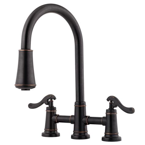 Pfister Ashfield 2-Handle Pull-Down Sprayer Kitchen Faucet in Tuscan ...