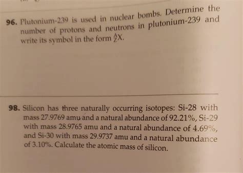 Solved 96. Plutonium-239 is used in nuclear bombs. Determine | Chegg.com