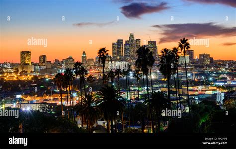 Los Angeles skyline sunset, California, USA Stock Photo - Alamy