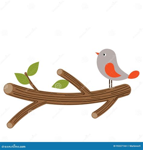 Bird On Branch Clip Art