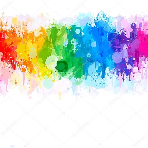 Rainbow watercolor brush strokes background Stock Vector Image by ...