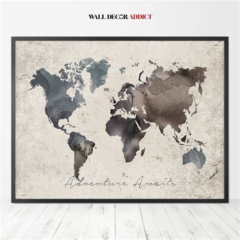 World Map Print World Map Art World Map Wall Art Home - Etsy