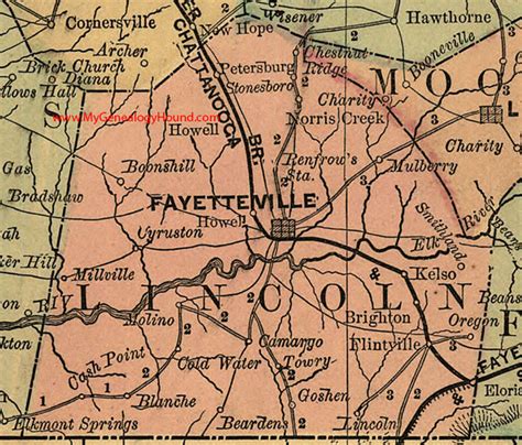 Lincoln County, Tennessee 1888 Map