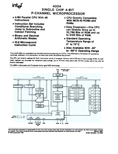 Intel 4004 Datasheet - DocsLib