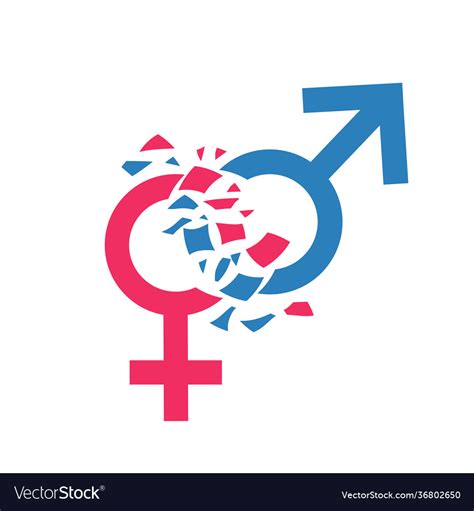 Gender norms concept symbols breaking Royalty Free Vector