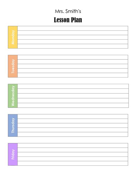 Lesson Plan Template Editable - Printable Word Searches