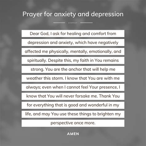 A healing prayer for depression and anxiety – AvePray