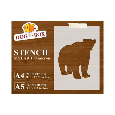 Bear stencil n.3 - Reusable wild bearstencil for wood signs, walls or ...