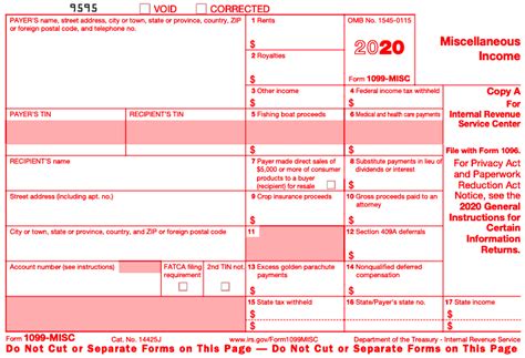 1099 Misc 2020 Printable Forms | Francesco Printable