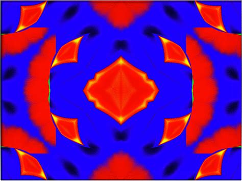 Abstract, Red Shapes Against Blue, UK Digital Art by Derek Oldfield ...