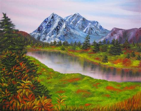 Fall in Mountains Landscape oil painting Painting by Natalja Picugina ...