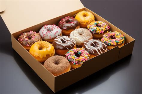 Premium AI Image | a box of donuts