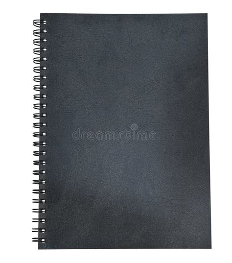 Black Leather of Diary Book Cover Isolated White Stock Image - Image of ...