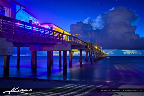 Dania Beach Fishing Pier Nighttime | HDR Photography by Captain Kimo