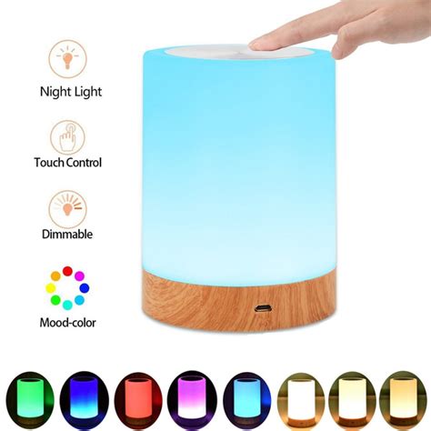 Bedside Touch Lamp Touch Sensor Table Lamp LED Smart Atmosphere Mood ...