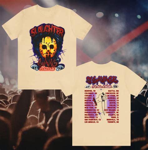 21 Savage Slaughter Gang Tour Dates Cities T-Shirt It's All A Blur Tour ...