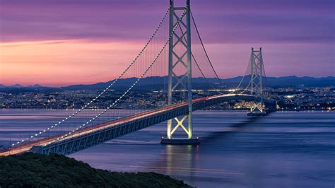 Evening Scenes of Akashi Kaikyō Bridge - backiee