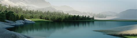 Landscape Wallpaper 4K, Windows 11, Lake, Forest, Daytime, #8621