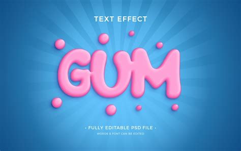 Premium Psd Bubble Gum Text Effect