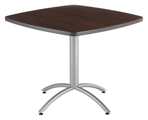 CAFEWORKS Square Cafe Table, Walnut, Height: 30 in, Depth: 42 in ...